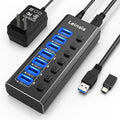Powered USB Hub 3.0, Leinsis 7-Port USB 3.0 Hub 7 Data Transfer Ports+ 4 Smart by LEINSIS