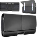 Leather Phone Holster for Men, Horizontal Cell Phone Case, Fits iPhone 17/17 by WirelessCity