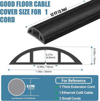 Floor Cord Covers for Wires 12FT Cable Hider Wire Cover Self Adhesive Cord - Image 2