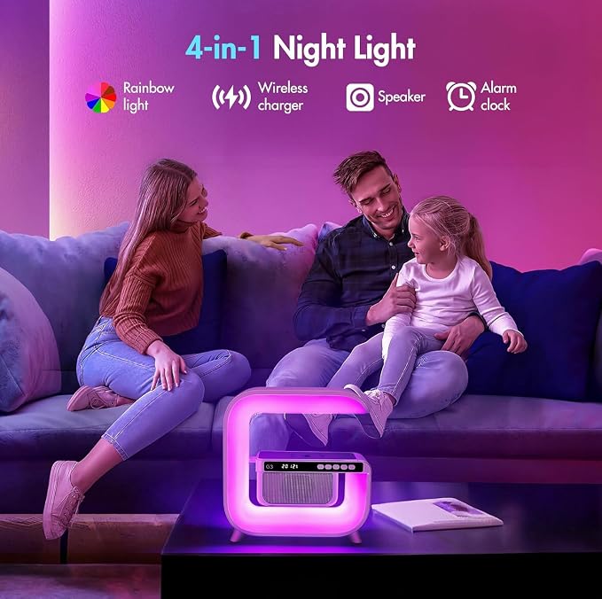 Table Lamp with Hi-Fi Bluetooth Speaker, Bedside LED Lamp with Up to 15W Qi - Image 9