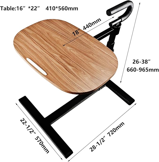 Auxiliary Tray 360 ° Rotating Height Adjustable Rotating TV, Computer Desk - Image 2