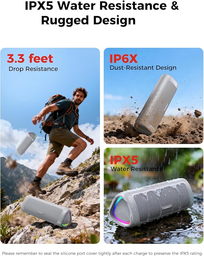 Bluetooth Speaker, 20W HD Sound, Portable Wireless, IPX5 Waterproof, - Image 4