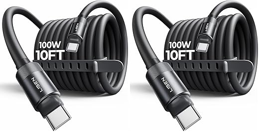 LISEN USB C Cable Charger Type C Soft Silicone USBC to USBC by Lisen