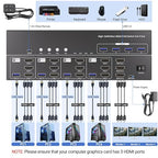USB 3.0 HDMI KVM Switch 3 Monitors 4 Computers - Image 6