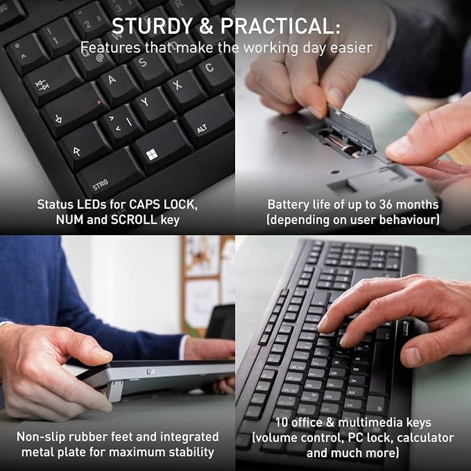 Cherry Stream Comfort Desktop Wireless Keyboard and Mouse | USB SX Scissors - Image 5