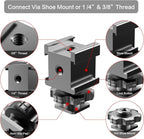 Triple Cold Shoe Mount Cold Shoe Adapter, 360 Degree Swivel Aluminum Camera Hot - Image 3