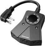 DEWENWILS Light Timer Outdoor Weatherproof, Heavy Duty 3-Prong Grounded Outlet by DEWENWILS