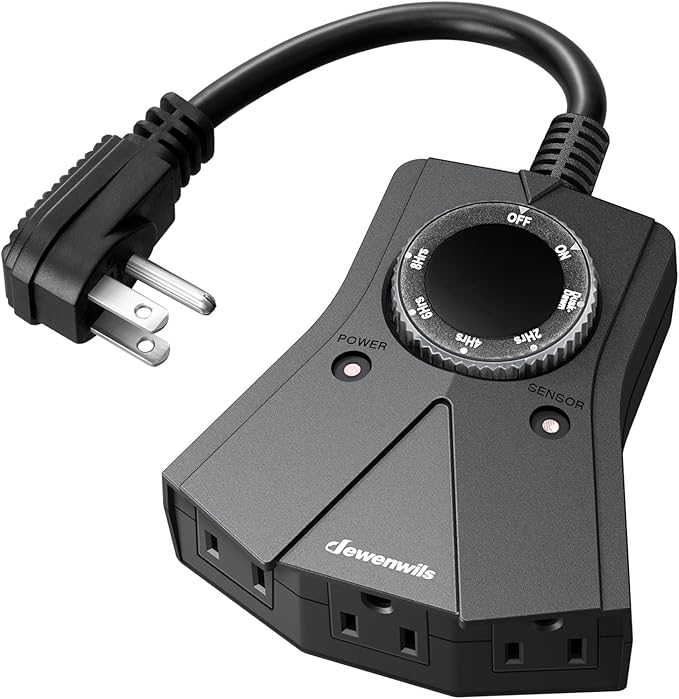 DEWENWILS Light Timer Outdoor Weatherproof, Heavy Duty 3-Prong Grounded Outlet by DEWENWILS