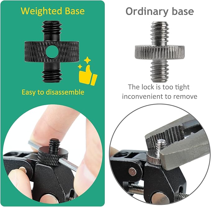 Camera Mount Screw 1/4" Male to 1/4" Male & 1/4" to 3/8" Tripod Screw Adapter - Image 4