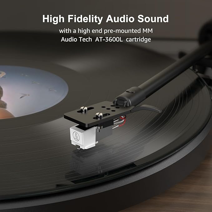 Vinyl Record Player Built in HiFi Stereo Speakers BT Wireless Input Belt Drive - Image 9
