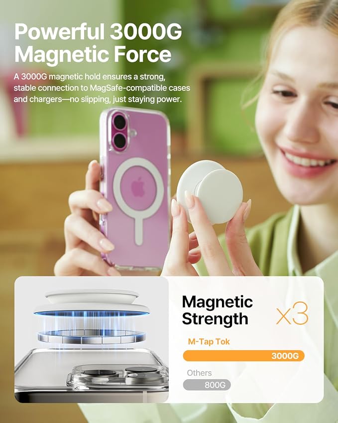 Sinjimoru for MagSafe Phone Grip, Soft Silicone Magnetic Finger Grip for iPhone - Image 3