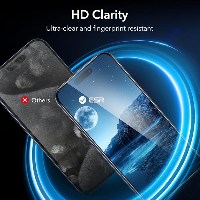 ESR 3 Pack for iPhone 15 Pro Max Screen Protector, Full Coverage Tempered Glass - Image 8