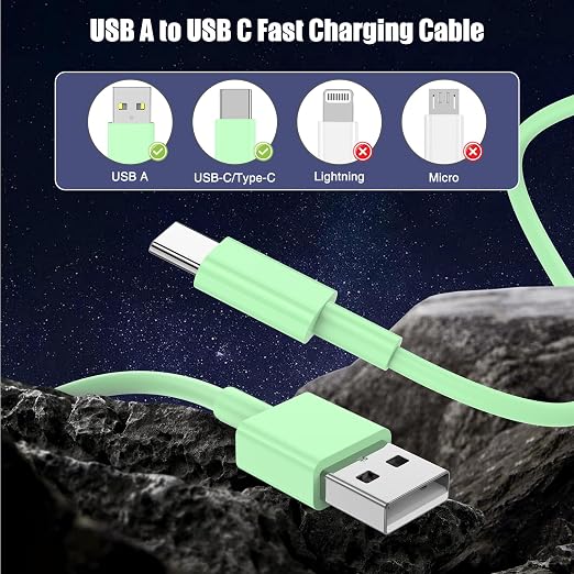 3-Pack Green USB A to USB C Cable，USB to USB C Car Carplay Cable - Image 7