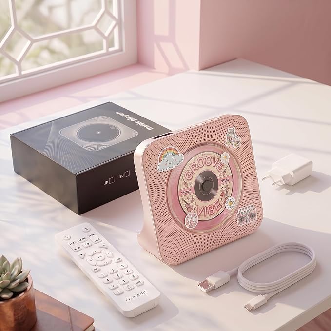 Gueray CD Player Portable Bluetooth Desktop CD Player - Image 8