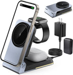 Aluminum 3 in 1 Wireless Charging Station, Foldable Wireless Charger by Solocarboy