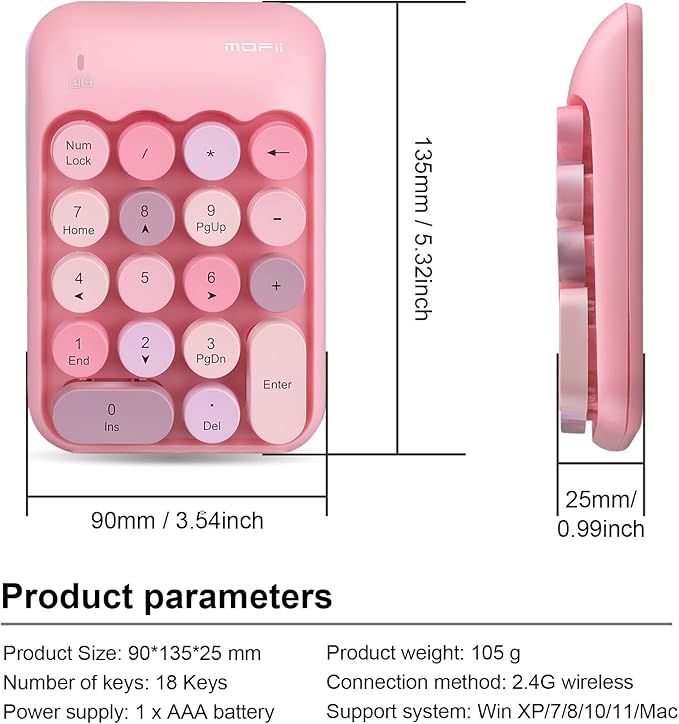 Lomiluskr Cute Wireless Number Keypad - Image 6