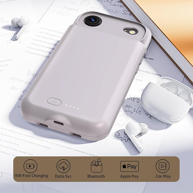 GIN FOXI Battery Case for iPhone 17 AIR, Charging Case Charger 8500mAh - Image 4