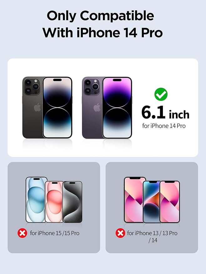 Compatible for iPhone 14 Pro Privacy Screen Protector Tempered Glass 6.1 Inch - Image 2
