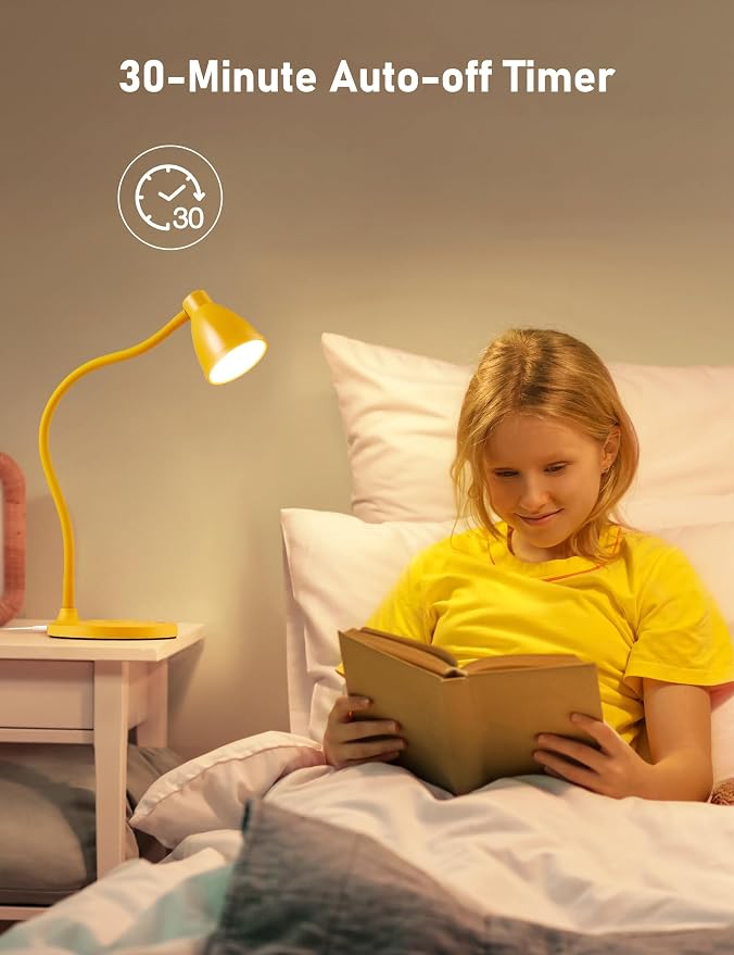 BOHON LED Desk Lamp with USB C+A Charging Ports Wireless Charger, 5 Colors - Image 8