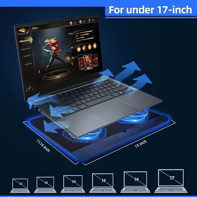 Laptop Cooling Pad, Mspine Laptop Cooler - Image 3