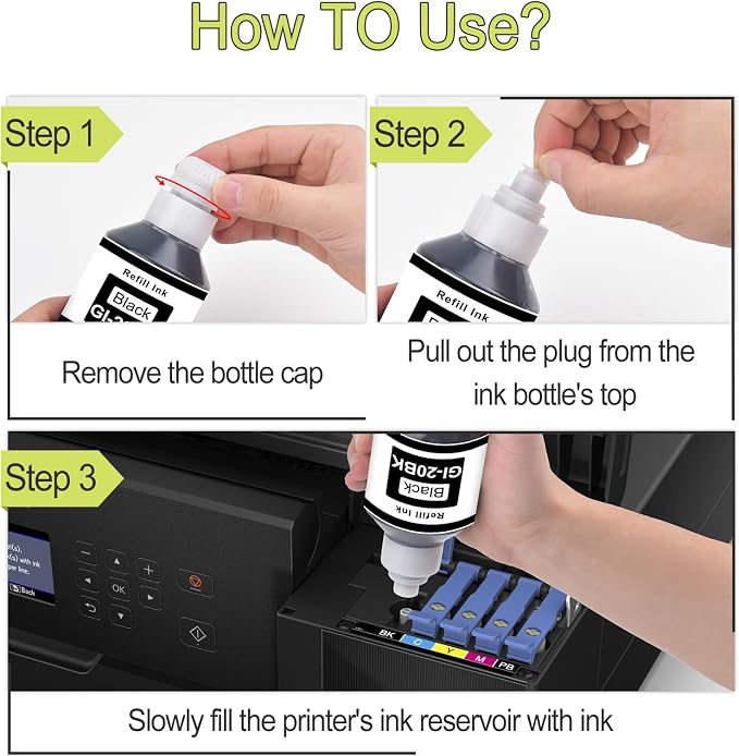 greencycle GI-20 GI20 Refill Ink Bottle Kit 4 Pack, Compatible - Image 5
