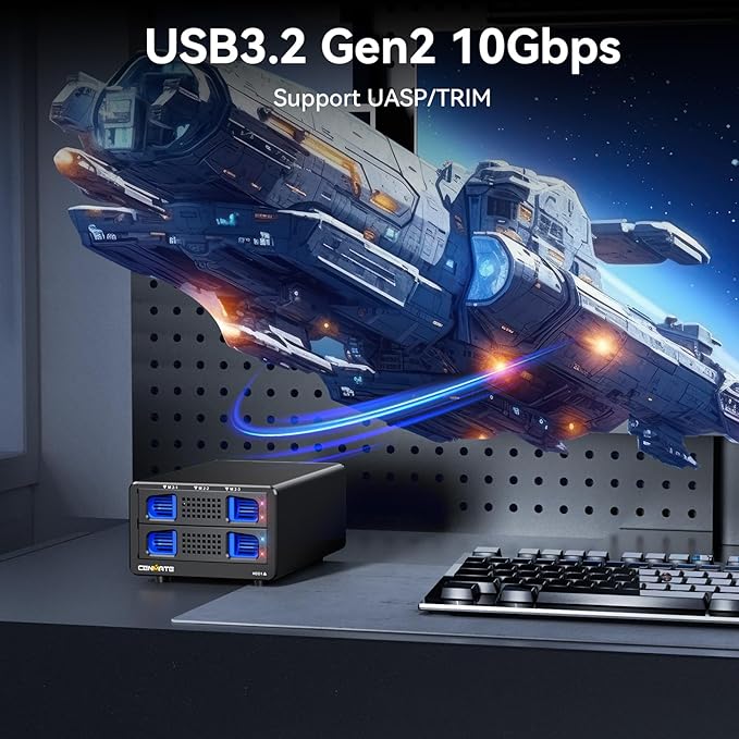 Hybrid 2.5/3.5" SATA HDD/SSD+3* M / B+M Key M.2 NVMe Enclosure - Image 3