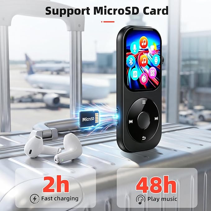 128GB MP3 Player with Bluetooth 5.4, Music Player with Built-in HD Speaker - Image 6
