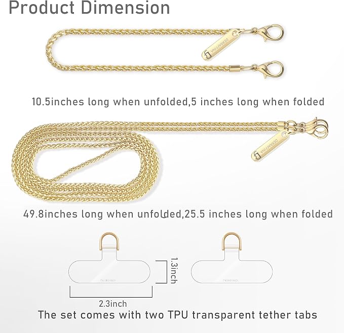 Metal Phone Chain, Crossbody Detachable Phone Lanyard - Image 2