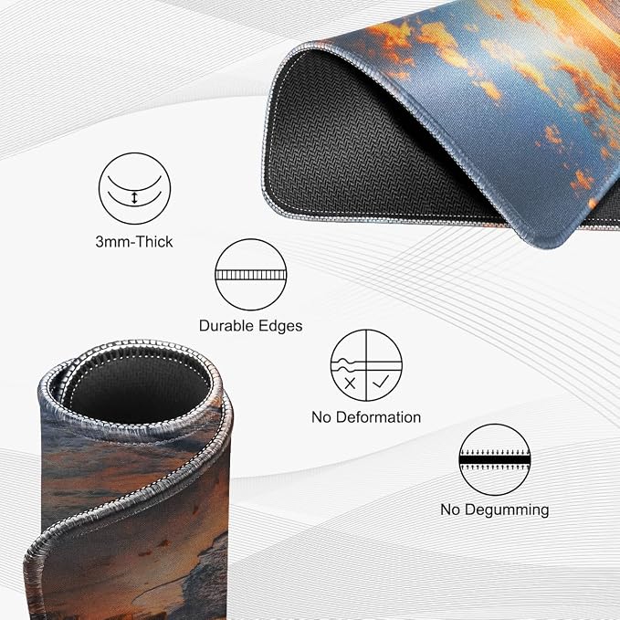 JIKIOU 3 Pack Mouse Pad with Stitched Edge, Comfortable Mouse Pads with - Image 3