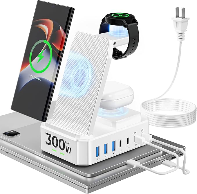 300W Wireless Charger for Samsung, Zutspzss 10 in 1 Wireless Charging Station by Zutspzss