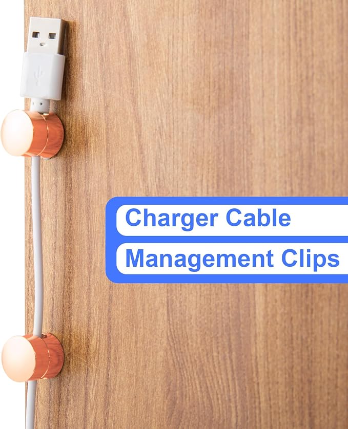 3 Sets Charger Holders for Cords, Rose Gold Color Adjustable Cable Anchor - Image 4