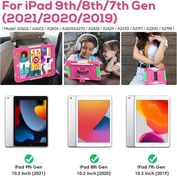 BLOSOMEET Case for iPad 9th/8th/7th Generation 2021/2020/2019 10.2 Inch for - Image 2