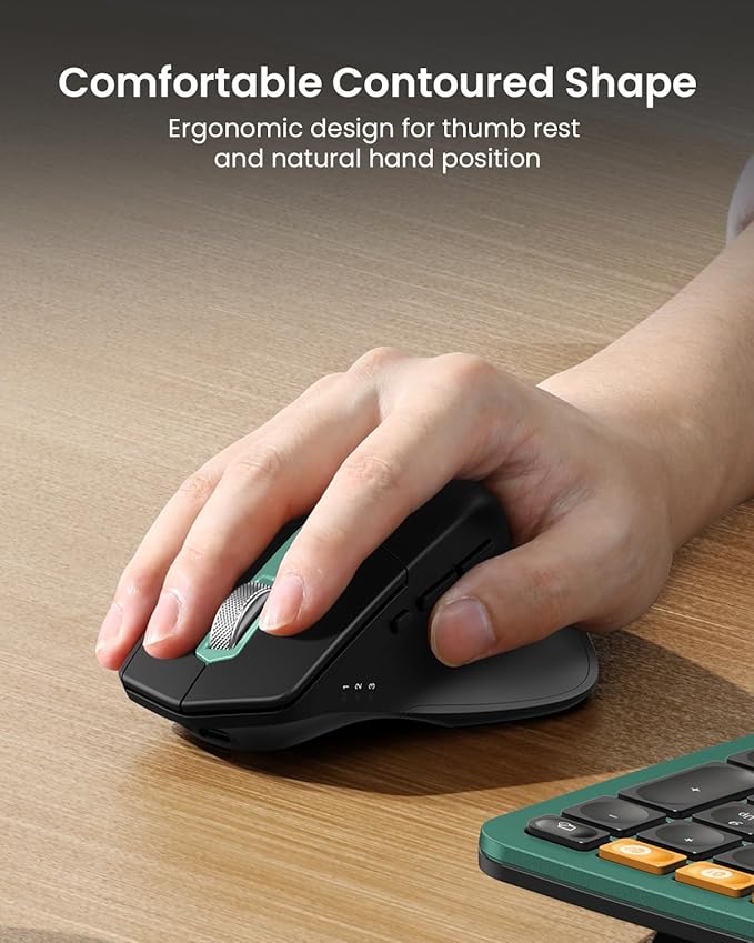 ProtoArc Ergonomic Wireless Keyboard Mouse, EKM01 Plus Full Size Ergo Bluetooth - Image 5