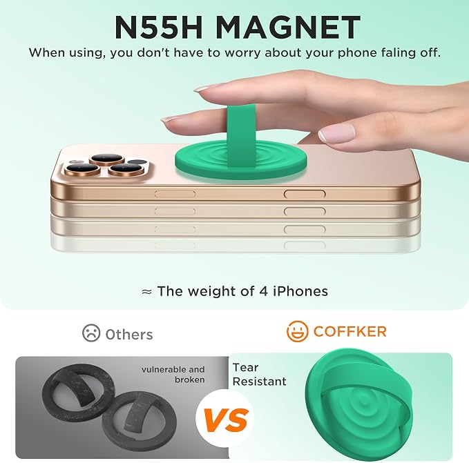 Magnetic Phone Ring Grip Holder, Silicone Finger Loop Grip, Compatible - Image 5