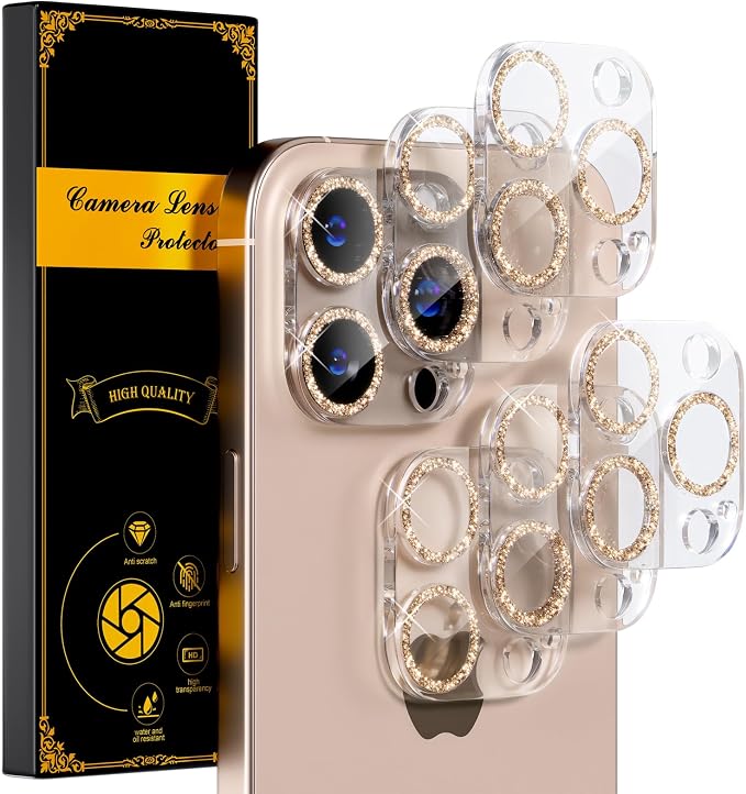 beuxece for 6 Pack iPhone 15 Pro/iPhone 15 Pro Max Camera Lens Protector 9H by Beuxece