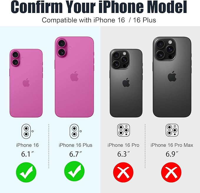 AGVEE 3+3 6 Pack for iPhone 16 6.1" / 16 Plus 6.7" Camera Lens Cover Protector - Image 2