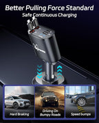 Retractable Car Charger, Super Fast USB Car iPhone Charger, Gifts - Image 6
