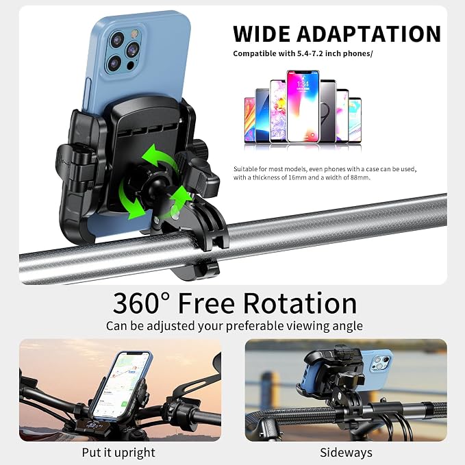Kewig Motorcycle Phone Mount Holder- Bike Phone Mount Handlebar Clamp, Bicycle - Image 6