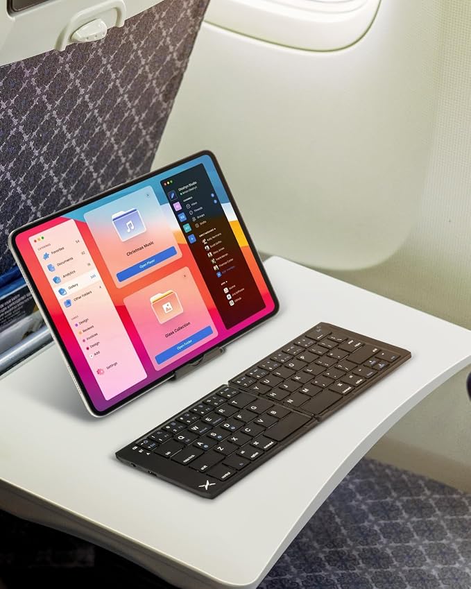 DeLUX Foldable Bluetooth Keyboard, Wireless Portable Travel Keyboard - Image 7