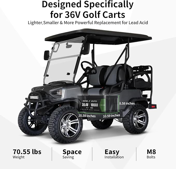 OKMO 36V 100AH Golf Cart Lifepo4 Lithium Battery - Image 8