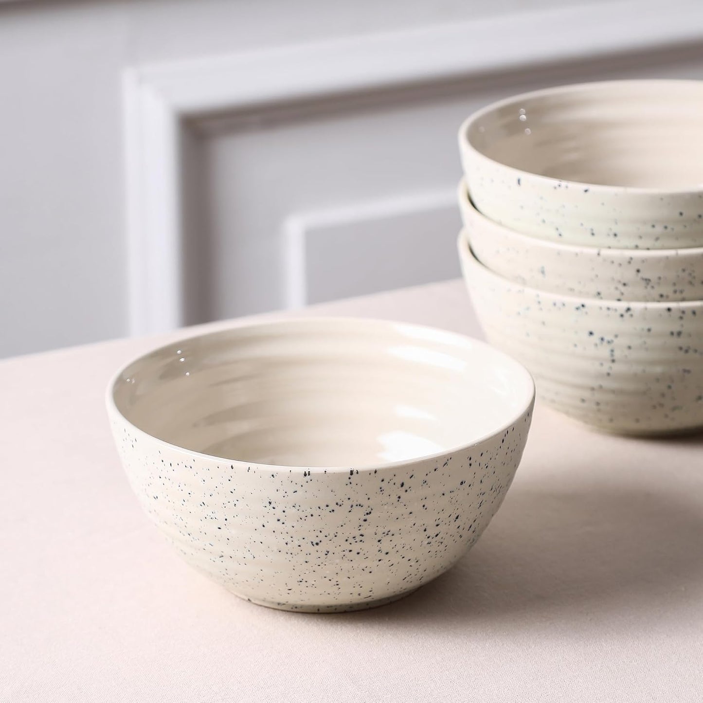 Stone Lain Dua 4-Piece Bowl Set Stoneware, White
