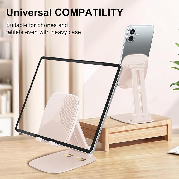 DEERLAMN Cell Phone Stand for Desk, Height Adjustable Cell Phone Holder - Image 3