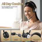 Wireless Headset with Mic for Work, 2.4G USB Dongle & Mic Mute for - Image 6