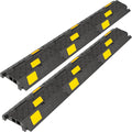 6 Pack 2-Channel Rubber Cable Protector Ramp, Visible at Night, Durable Rubber by OranLite