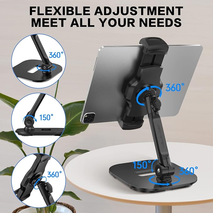 AboveTEK Upgraded Desktop Tablet Stand, 360° Swivel Tablet & Phone Desk Mount - Image 7