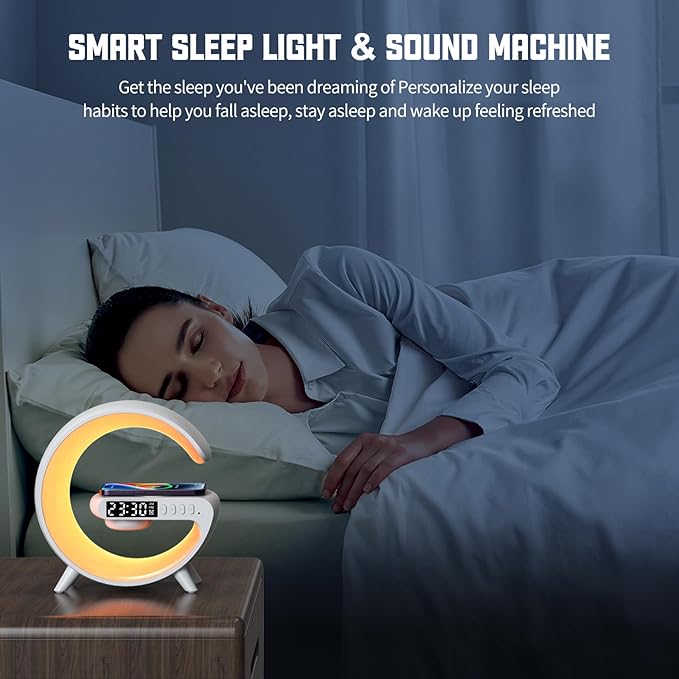 Mini LED Table Lamp with 4-in-1 Wireless Charger, Night Light, Sunrise Alarm - Image 4