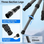 SIRUI AM-223S+G0 Carbon Fiber Desktop Tripod – Ultra-Light 1.7lbs, Max Height - Image 6
