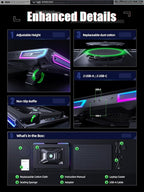 llano V10 Gaming Laptop Cooling Pad, RGB Laptop Cooler Stand - Image 6
