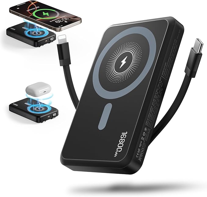 2025 Latest Magnetic Wireless Power Bank, 16800mAh Portable Charger by Tryetas