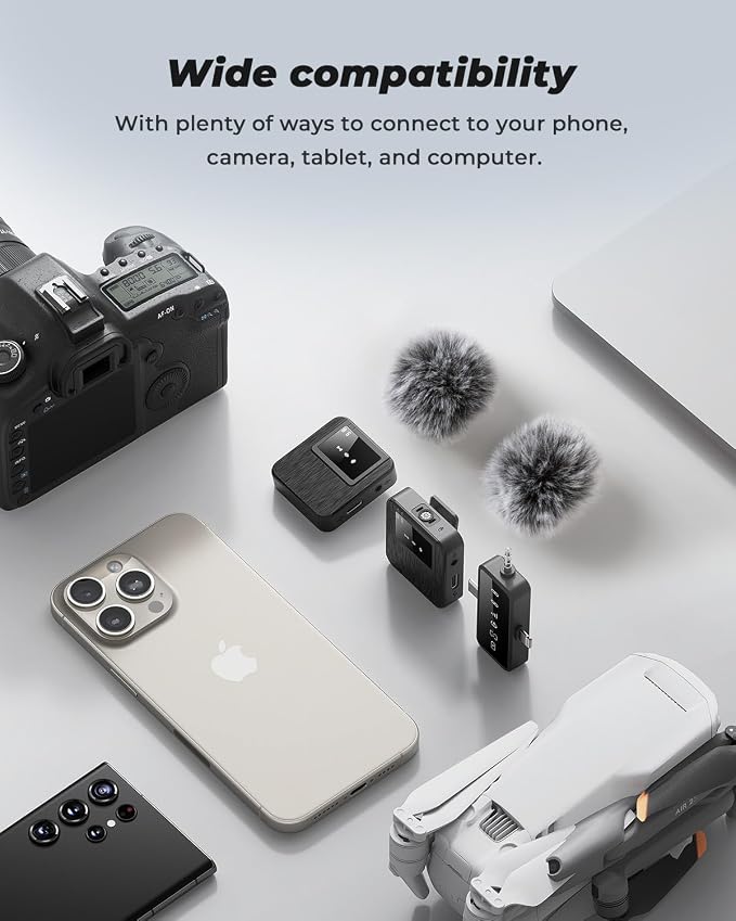 3-in-1 Mini Microphone for iPhone, Camera - 328ft Long Range - Image 7